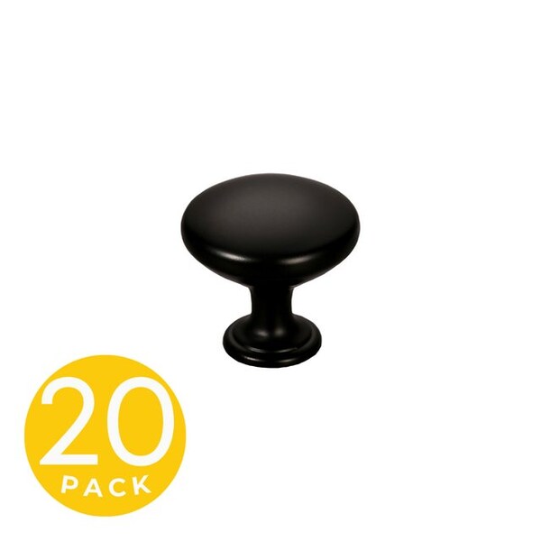 Sapphire Alpha Series 1 in. Black Modern Round Cabinet Hardware Knob 20-Pack SP-1145-K-BK-20 - main